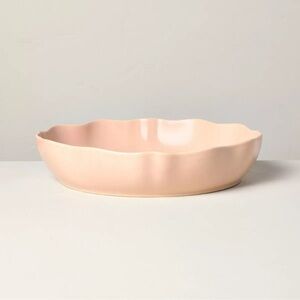 Scalloped Stoneware Shallow Serving Bowl Blush - Hearth & Hand Magnolia Target
